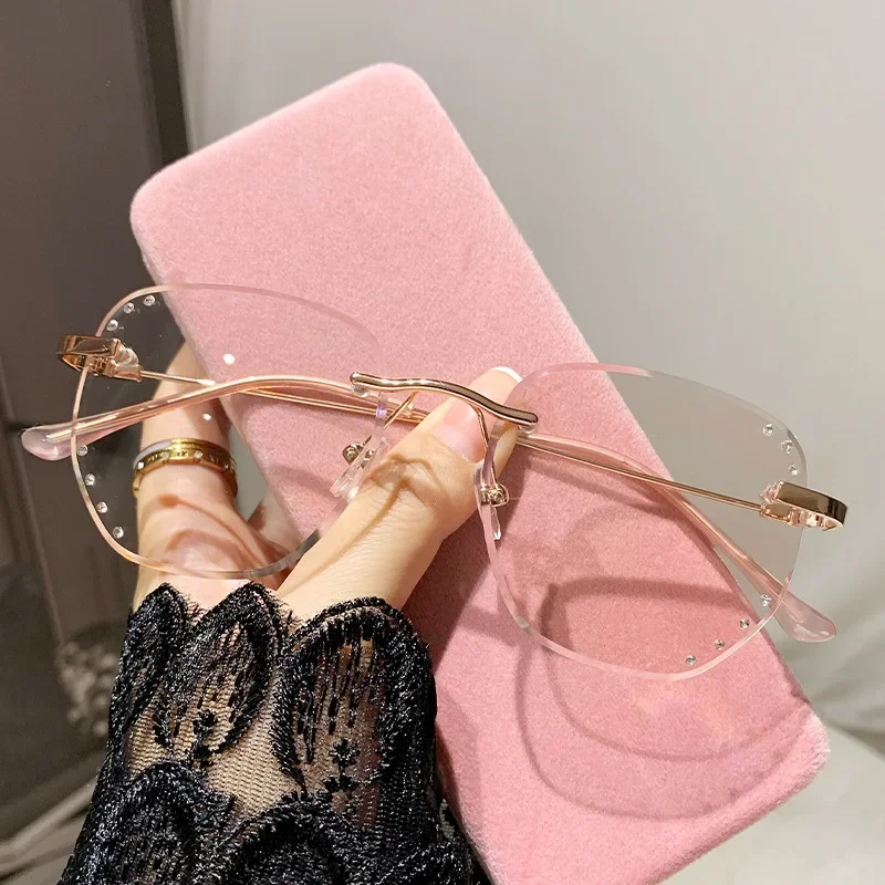 Outdoor Color Changing Myopia Glasses Luxury Women Men Irregular Photochromic Eyeglasses Finished Optical Minus Eyewear Diopter 4