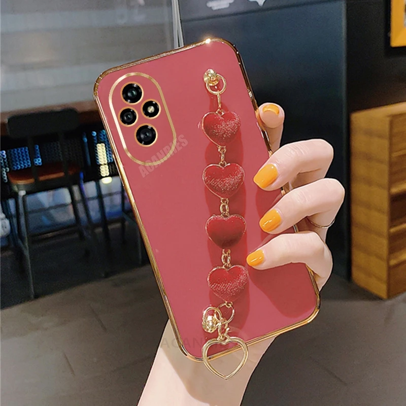 Love Heart Bracelet Plating Luxury Chain Case Cover