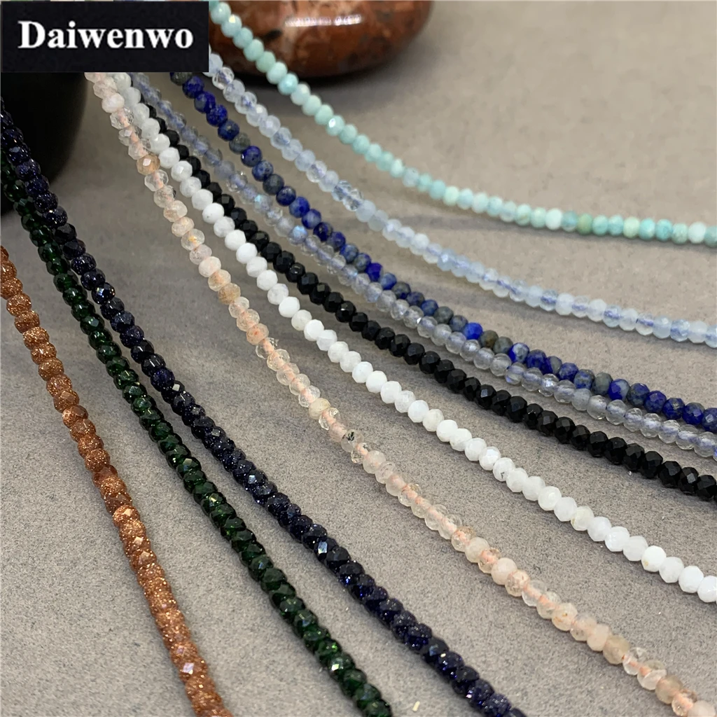 

10 Types Natural Stone Small 2*3mm Abacus and Wheel Separation Facet Beads DIY