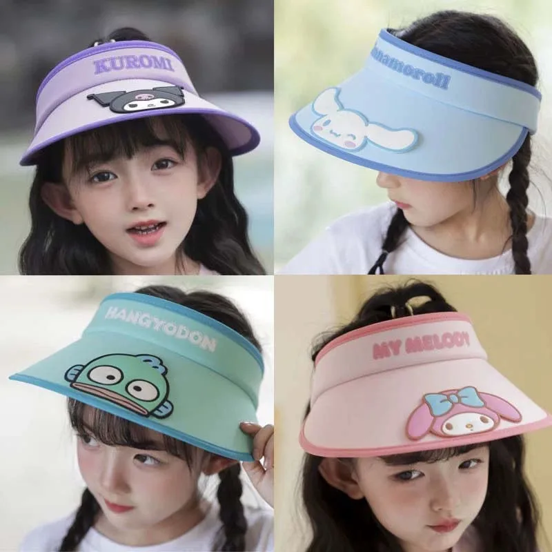 

Летняя Солнцезащитная шляпа Hello Kitty Cinnamoroll Kuromi моя мелодия полакко пустая верхняя Солнцезащитная милая детская Солнцезащитная шляпа защита от ультрафиолета
