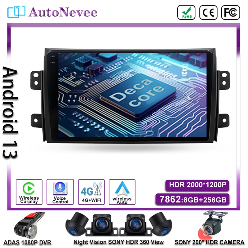 

Авторадио, стерео, мультимедийный автомобильный плеер, GPS, Android, для Suzuki SX4 1 2006 - 2014 Fiat Sedici 189 2005-2014, навигация, DVD