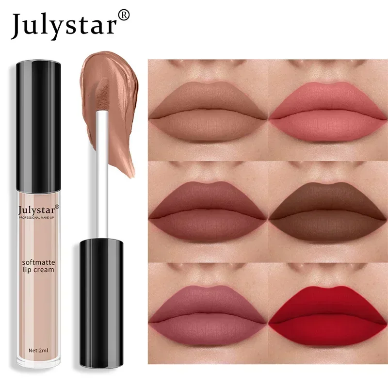 1pc Waterproof Liquid Lipsticks Lip Makeup Matte Velvet Lipstick Lip Gloss Red Sexy Cosmetic 6 Colors Long Lasting Lip Glaze 3