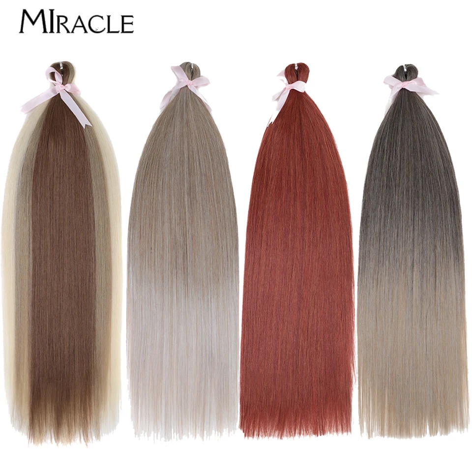 

MIRACLE 28 Inch Braiding Hair Synthetic Crochet Hair Extensions For Women Colorful Soft Long Straight Hair Heat Resistant