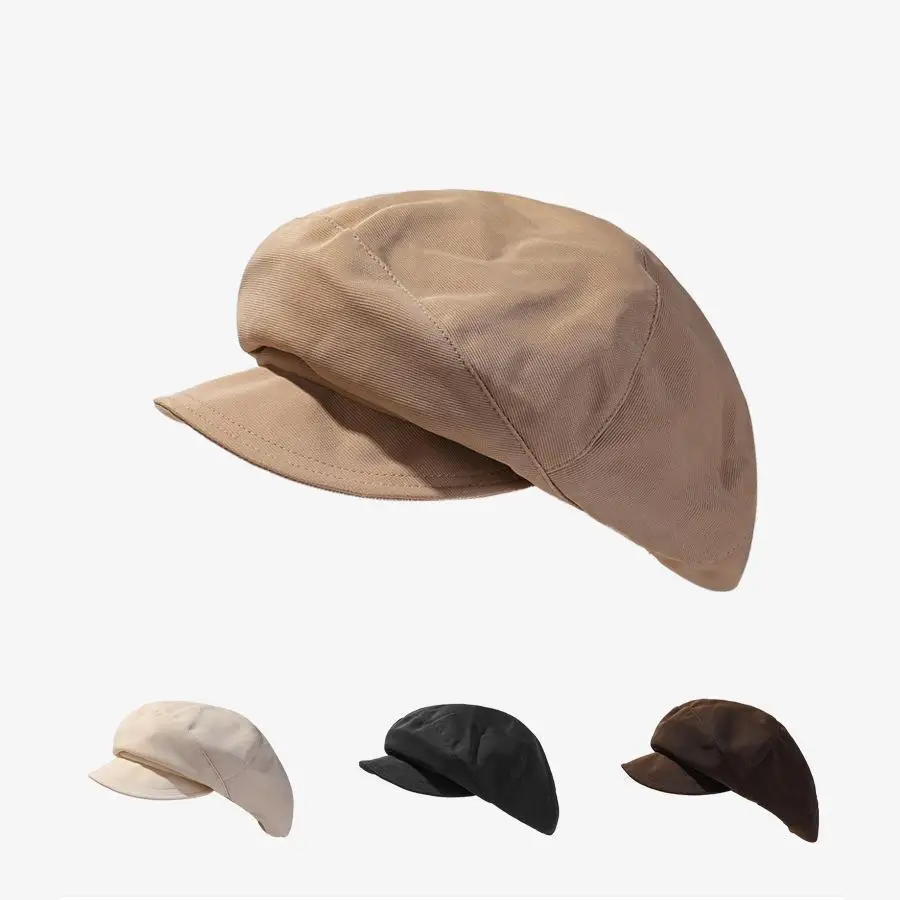 

Winter Vintage Berets Caps For Women French Artist Warm Felt Hats Beret Female Solid Octagonal Hats 2021 Autumn Girl Newsboy Cap