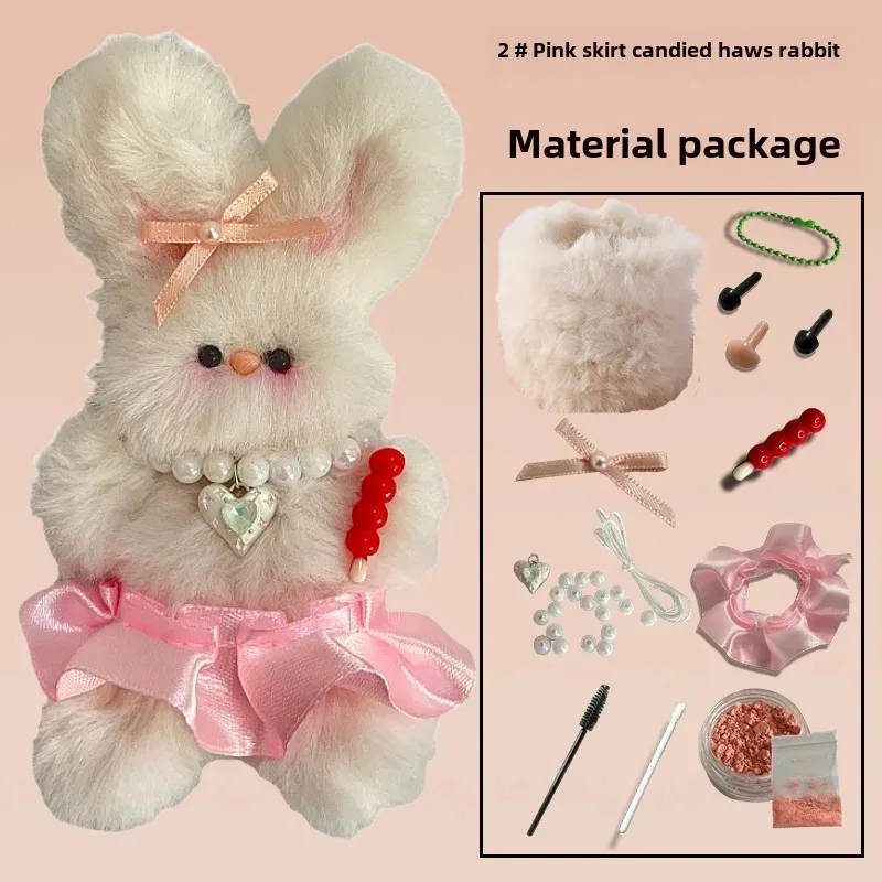 DIY Handmade Material Package Sunday Angora Yarns Twist Stick Doll Craft Coral Flocking Toys Rabbit Puppet Toy For Children Gift
