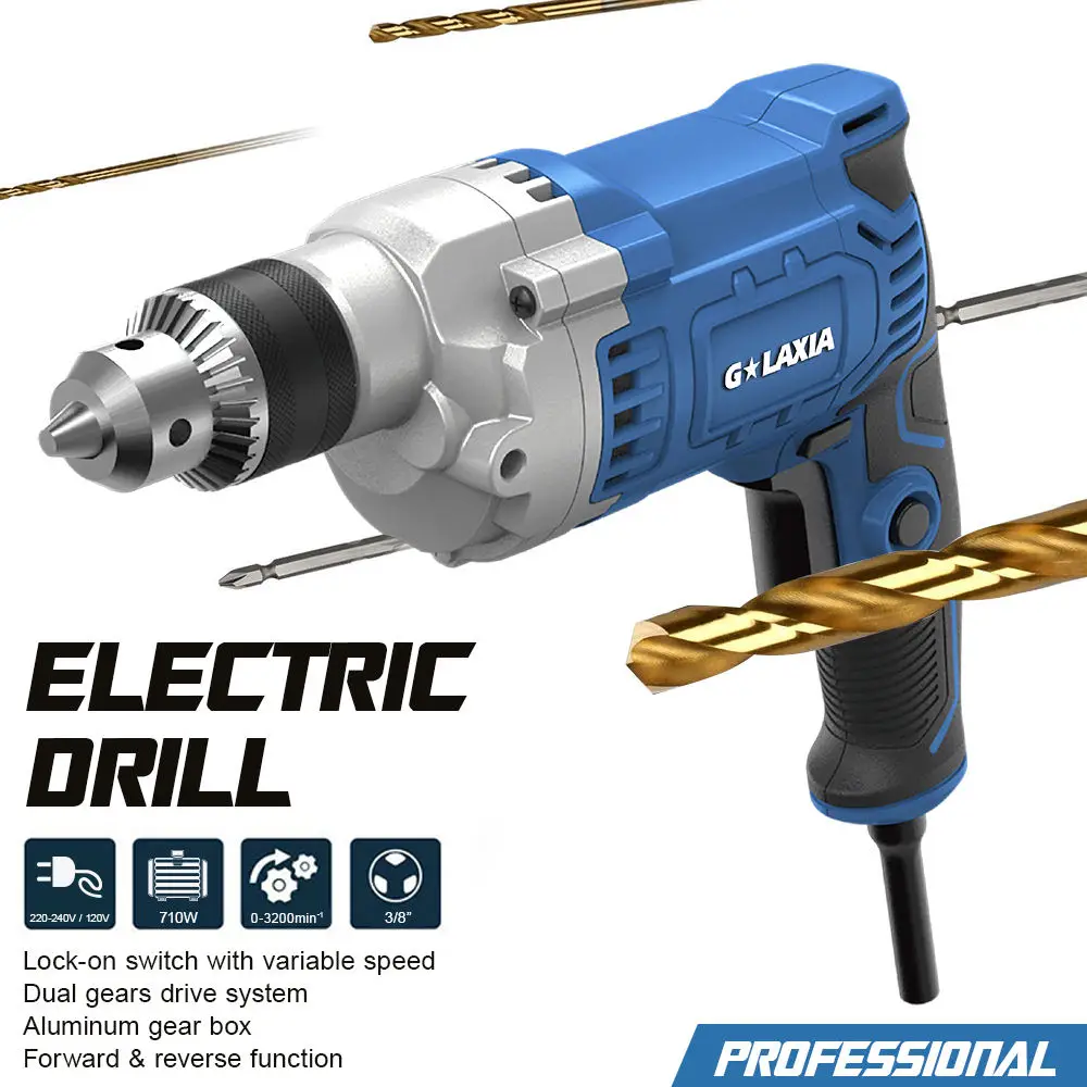

710W Portable Variable Speed Electric Drill 10mm Chuck multi-function electric tool hand drill electric to small Electric drill