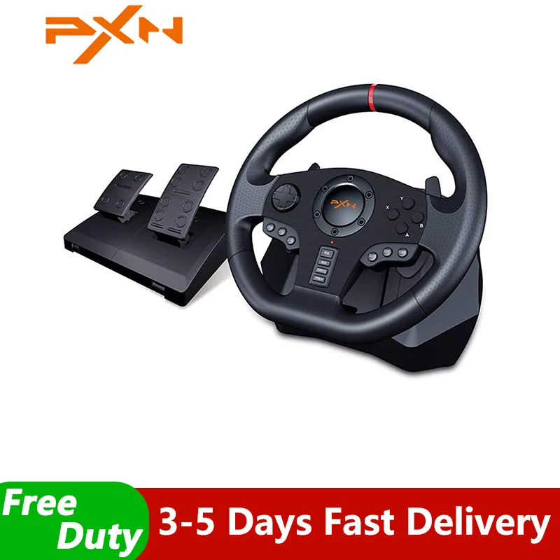 PXN V900 Gaming Steering Wheel PC Racing Wheel for PS3/PS4/PC Windows/Switch /Xbox One/Xbox Series X/S 270/900 Rotate with Pedal
