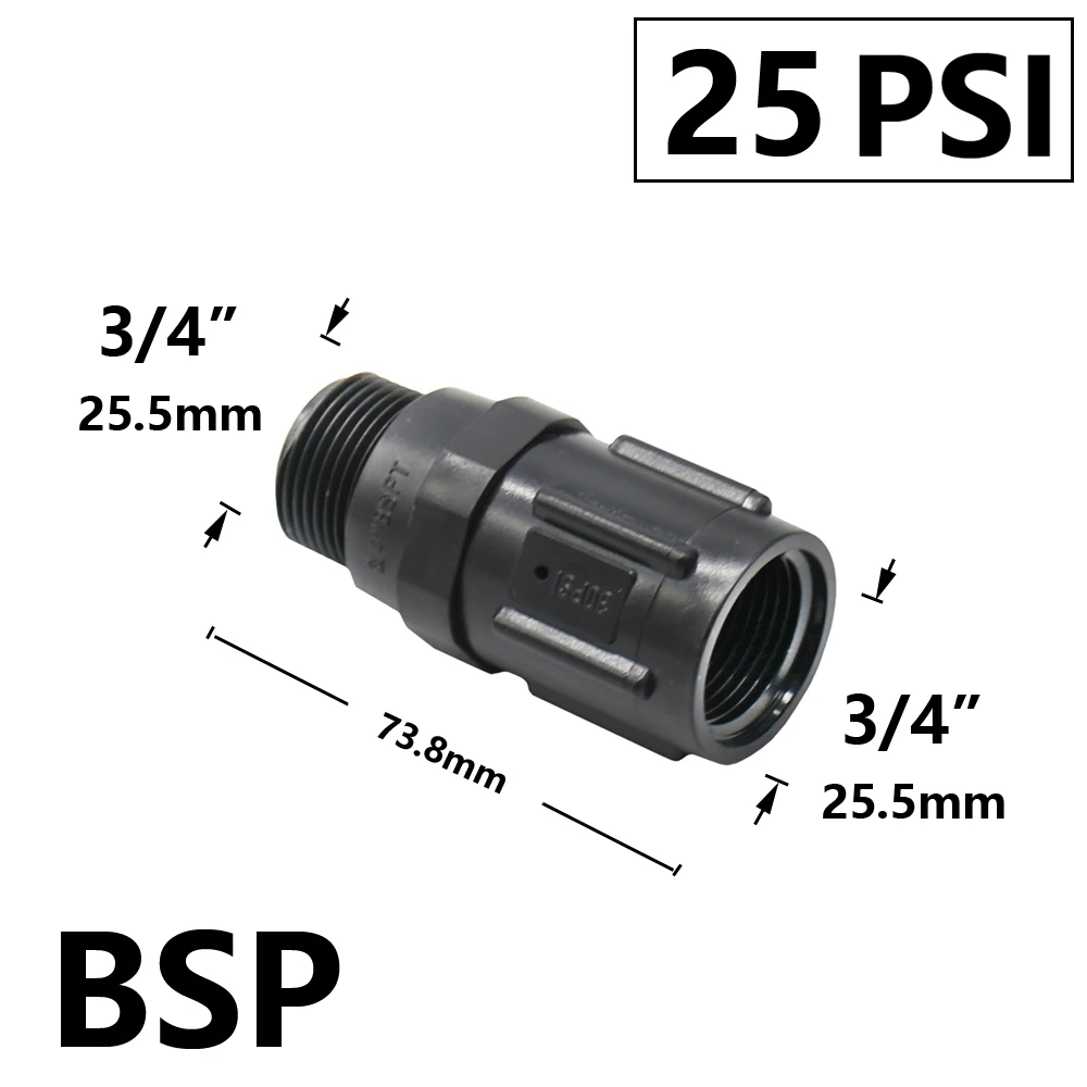 3/4 Iinch BSP 스레드 저유량 압력 조절 밸브 농업용 물방울 관개 압력 15/20/25/30/45PSI 감소 밸브