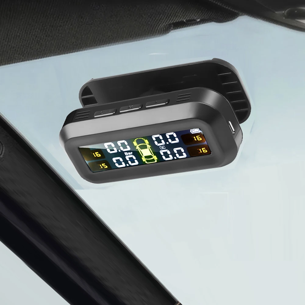 Solar-Power-TPMS-Car-Tire-Pressure-Monitoring-System-4-Sensors ...