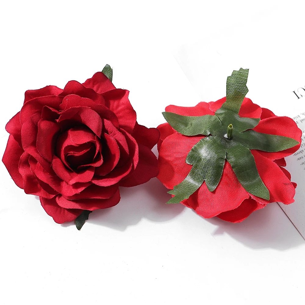 10cm Seide Rosen Blumen kopf hohe Qualität für Hochzeit Wand Wohnkultur Weihnachten Handwerk DIY Braut Accessoires künstliche Blumen – Detail 7