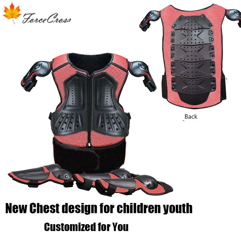 thumbnail image 1 of Armadura de motocicleta de cuerpo completo para niños, chaqueta de armadura de Motocross, protector de codo y rodilla para columna vertebral y pecho, 1 of 5
