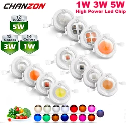 High Power SMD LED Chip Light Bulb - Multi-Color Options - 5W X 10 Pieces (Warm White 3000K)