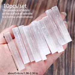 Natural Crystal Moroccan Selenite Bar Set with White Quartz - 1set (Selenite)