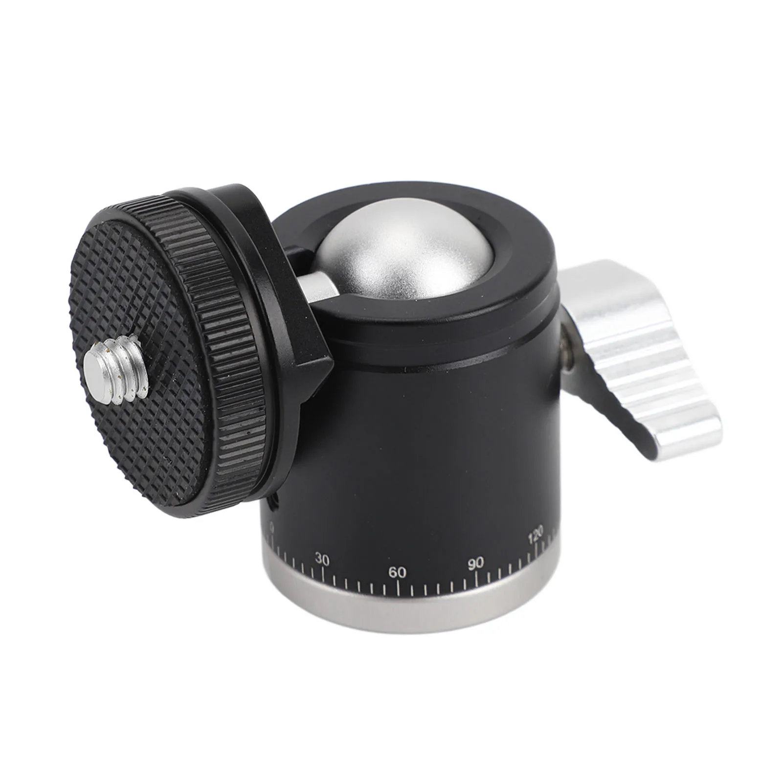 Camera Tripod Head Aluminum Alloy 360 Degree Rotatable Mini Ball Head with 1/4 Inch Screw Cold Shoe Mount for SLR Cameras