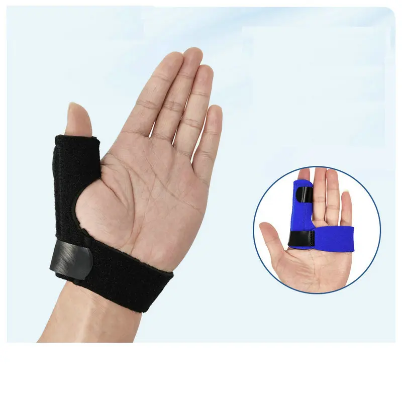 

2pcs Fingerguard Thumb Fixation Splint Tendon Sheath Strain Finger Bandage Joint Support Breathable Hands Support Adjustable