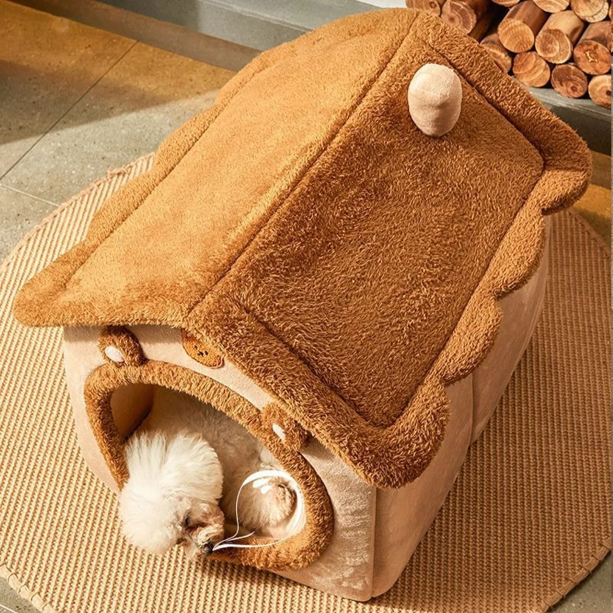 Dog Bed Pet Bed Pet Bed Mat Cartoon House Pet Bed for Cats Small Dogs