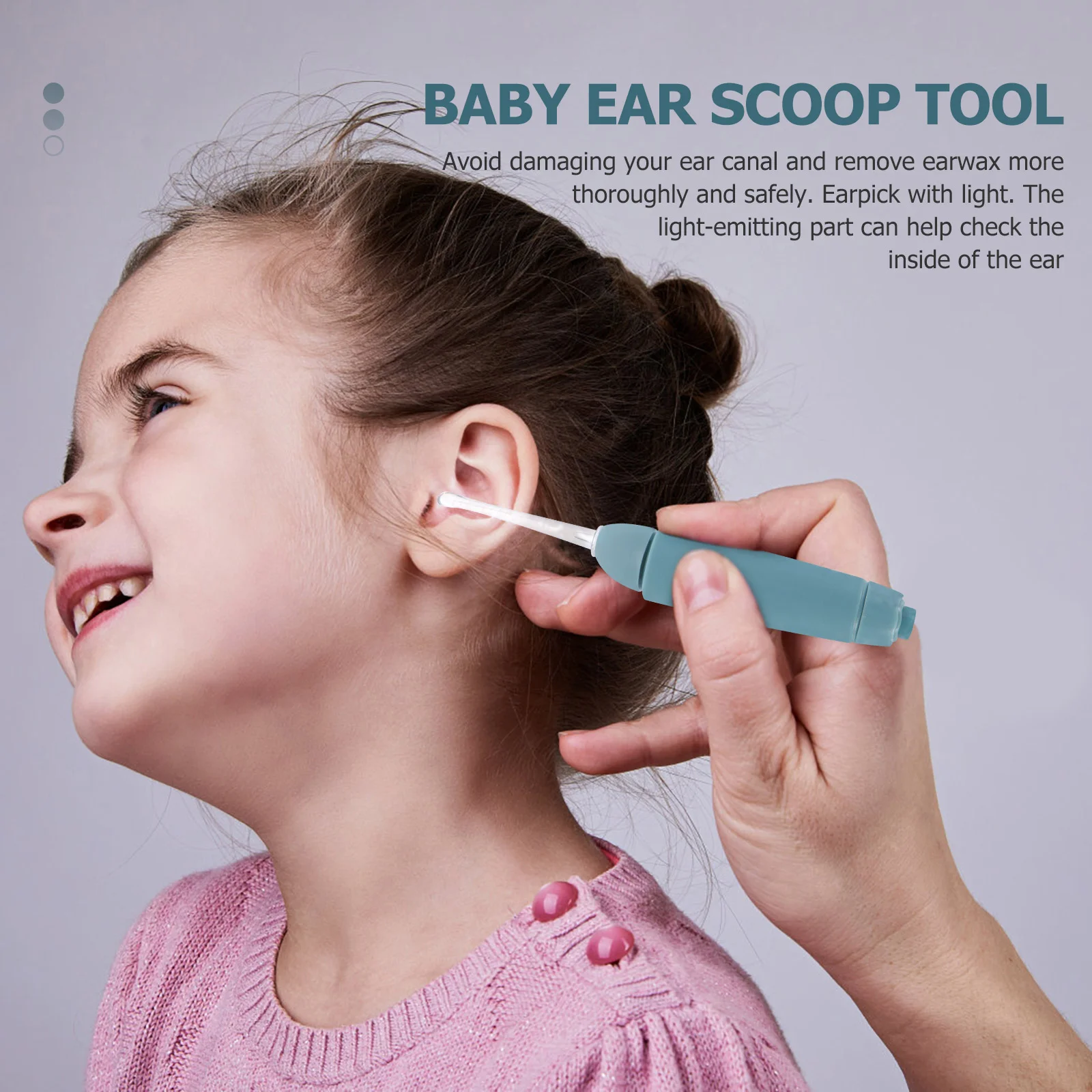 Ear Spoon Luminous Wax Clip Scoop for Baby Cleansing Pink Earwax Cleaner with Light 6