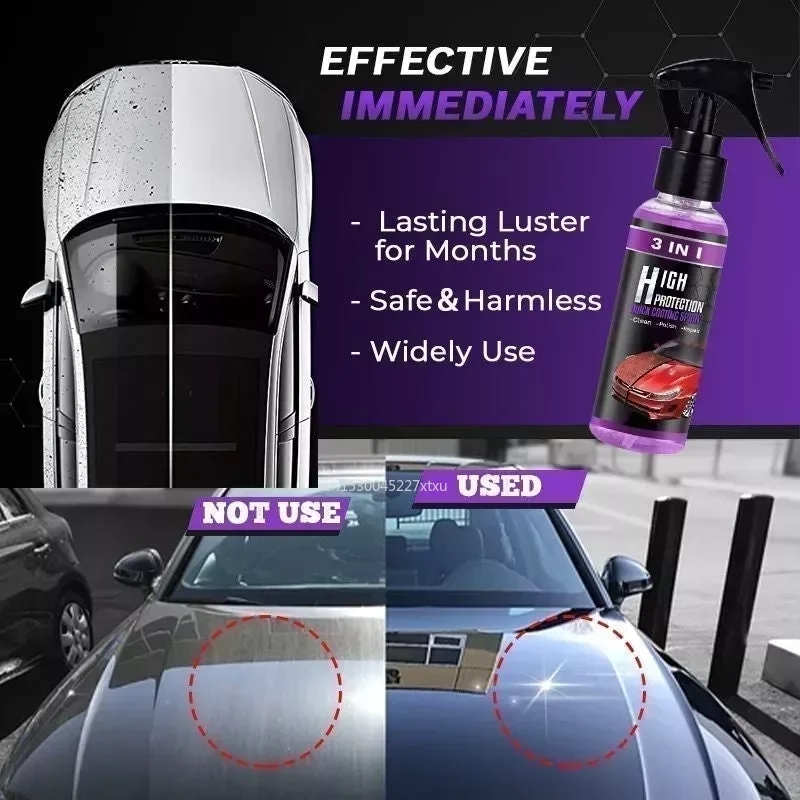 3 in 1 High Protection Quick Car Ceramic Coating Spray - Car Wax