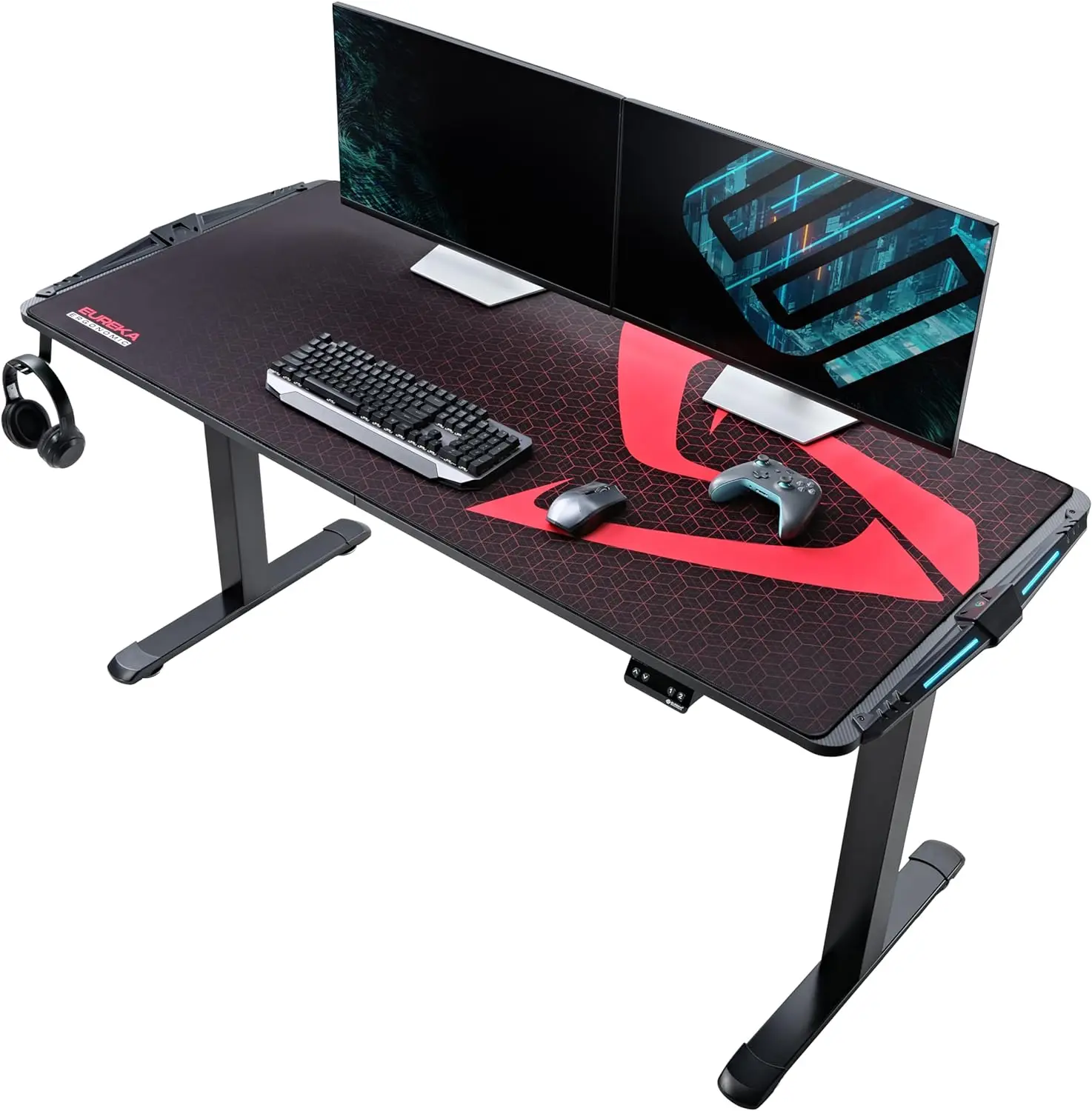 Large Gaming Computer EUREKA-ERGONOMIC-65-inch-Electric-Height-Adjustable-Gaming-Desk ...