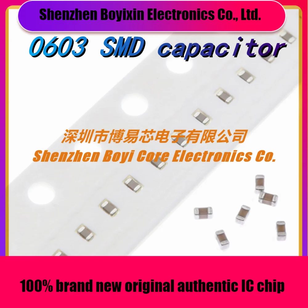 

100Pcs 0603 SMD ceramic capacitors 10pF 100uF 100pF 1nF 10nF 15nF 100nF 0.1uF 1uF 2.2uF 4.7uF 10uF 47uF Various models