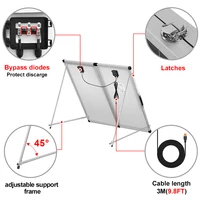 Panneau solaire pliable Dokio 100W/160W/200W, valise solaire portable 18V avec contrôleur 12V pour le camping, les camping-cars et les activités de plein air 4