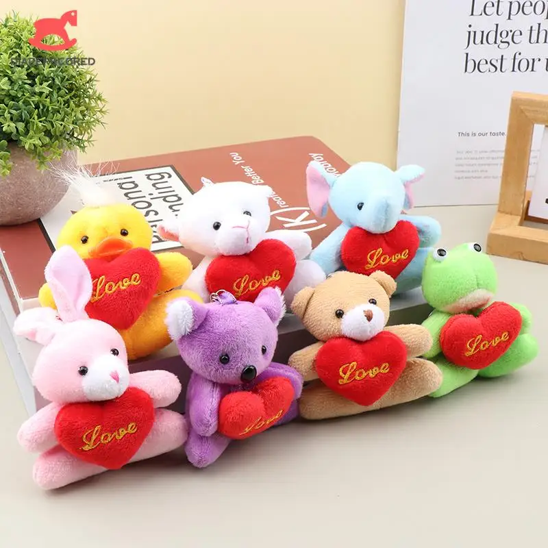 

Cute Hug Heart Animal Plush Toy Cartoon Bear Elephant Rabbit Frog Doll Pendant Keychain Backpack Car Bag Key Ring Decor