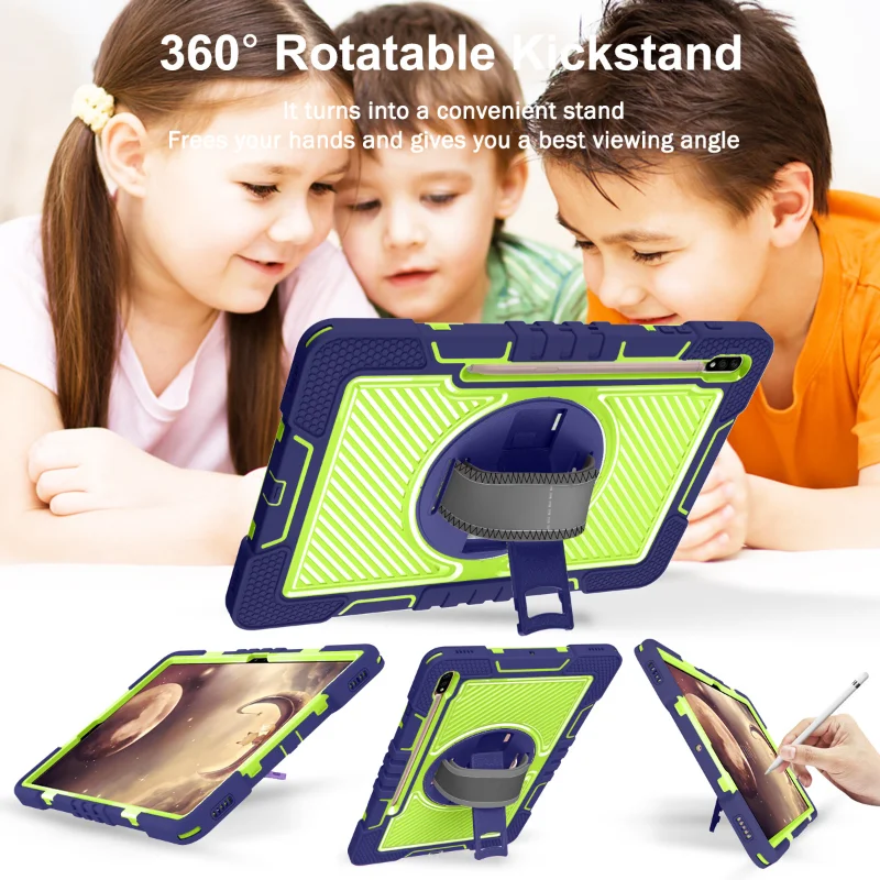 Heavy Duty Shockproof Rugged Case for Samsung Galaxy Tab S7 S8 11 Kids Cover 11