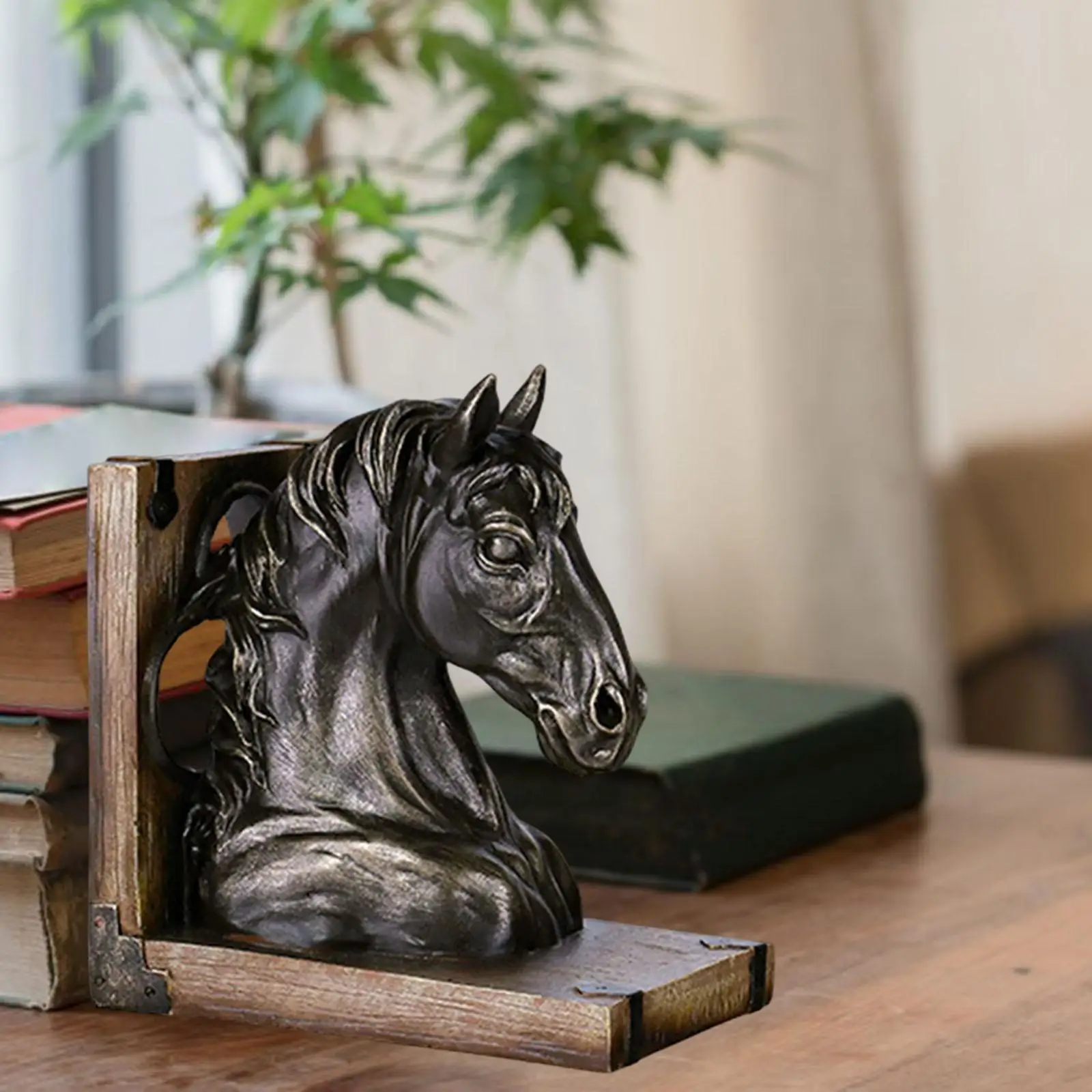 Vintage Horse Head Statue Decorative Bookend Figurine Sculpture 