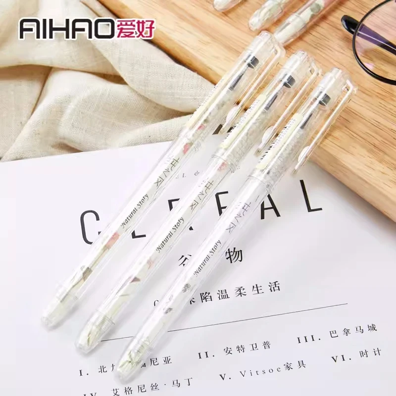 AIHAO 8653 젤 펜, 검정, 빨강, 파랑, 다크 블루 잉크 서명 펜, 학생 시험 물 펜, 사무용품, 0.35mm, 12 개