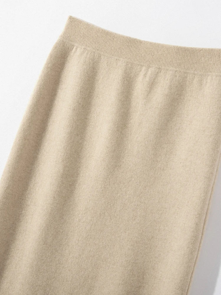 Women's Pure Cashmere Long Skirt - Detail View