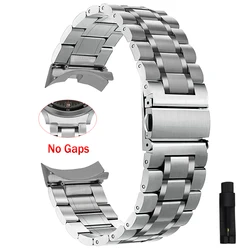 Luxury Metal Bracelet Strap for Smartwatches - No Gaps Design, Premium Accessories (Silver)