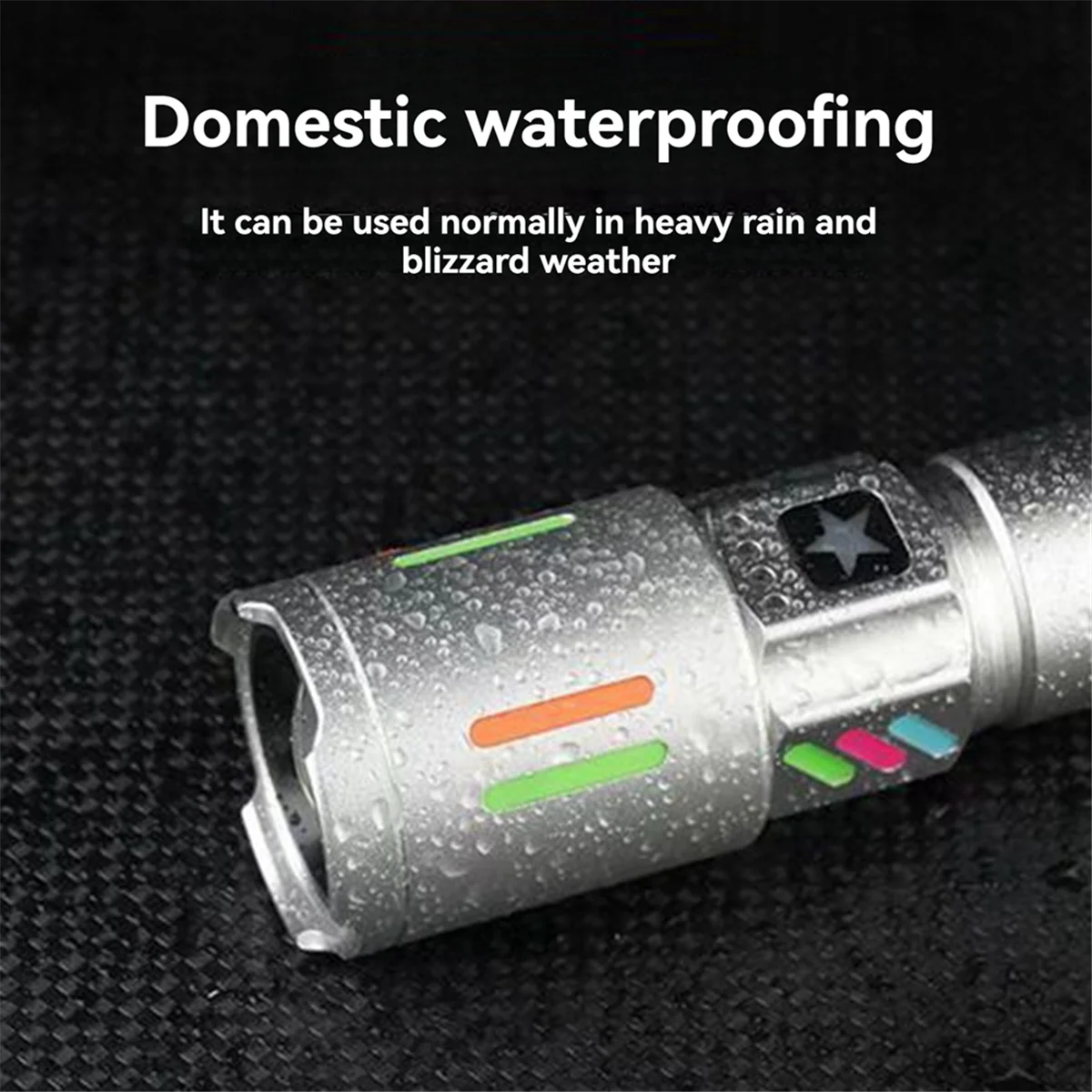 BAAU Led Rechargeable Aluminum Alloy Flashlight Outdoor Multi-Function Retractable Flashlight Convenient Lighting