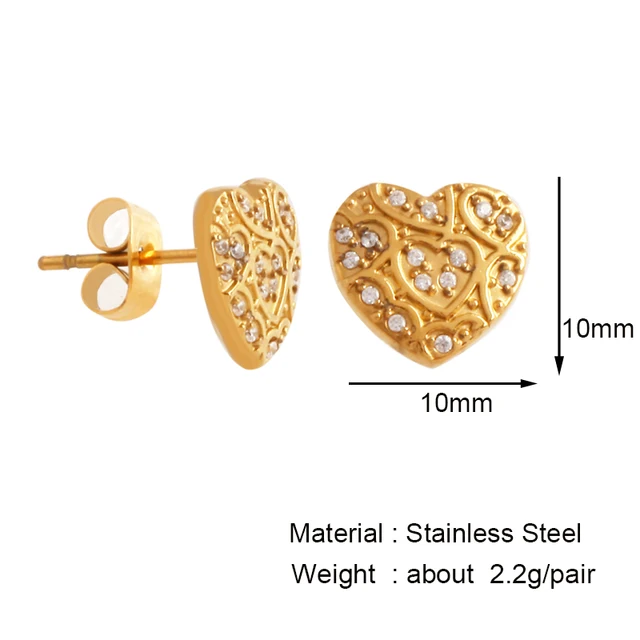 Trendy Love Heart Charm Earring,Rectangle Square Oval Round 