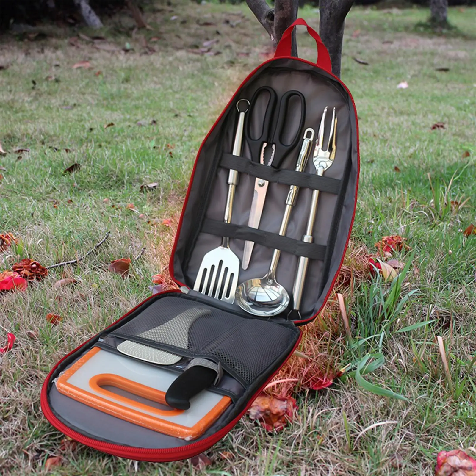 

7x Camping Cooking Utensils Set Outdoor Camping Kitchenware Gear Camping Cookware for Hiking Grilling Picnic Accessories Gadgets