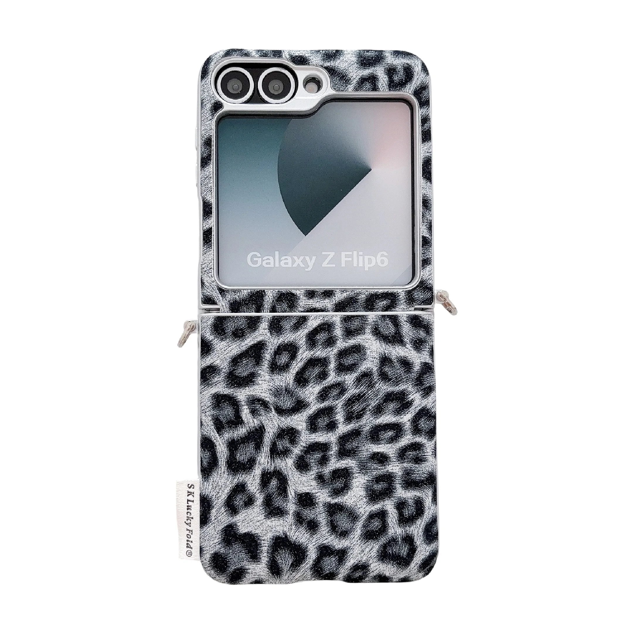 Luxury Leopard Print Phone Case with Wrist Strap - Shockproof Hard Cover