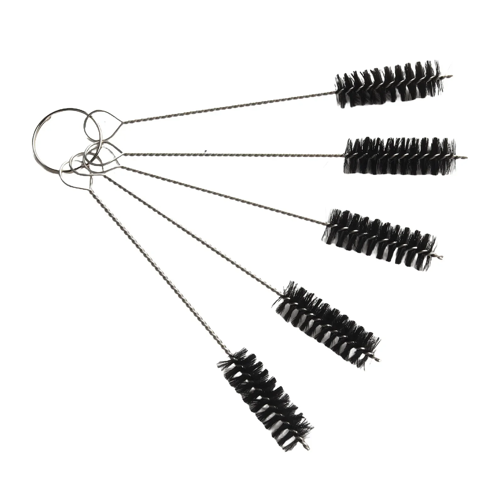5pc Wire Tube Brush Set 2-8mm Brush Head Round Pipe Tube Cylinder Bores Cleaning Wire Brushes For Pipes Tubes Cylinders Cleaning