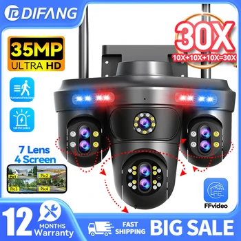 DIFANG 35MP Full Color 4 Screens WiFi Security Camera Seven Lens 10X Optical Zoom Home Surveillance Cameras Auto Tracking CCTV 1