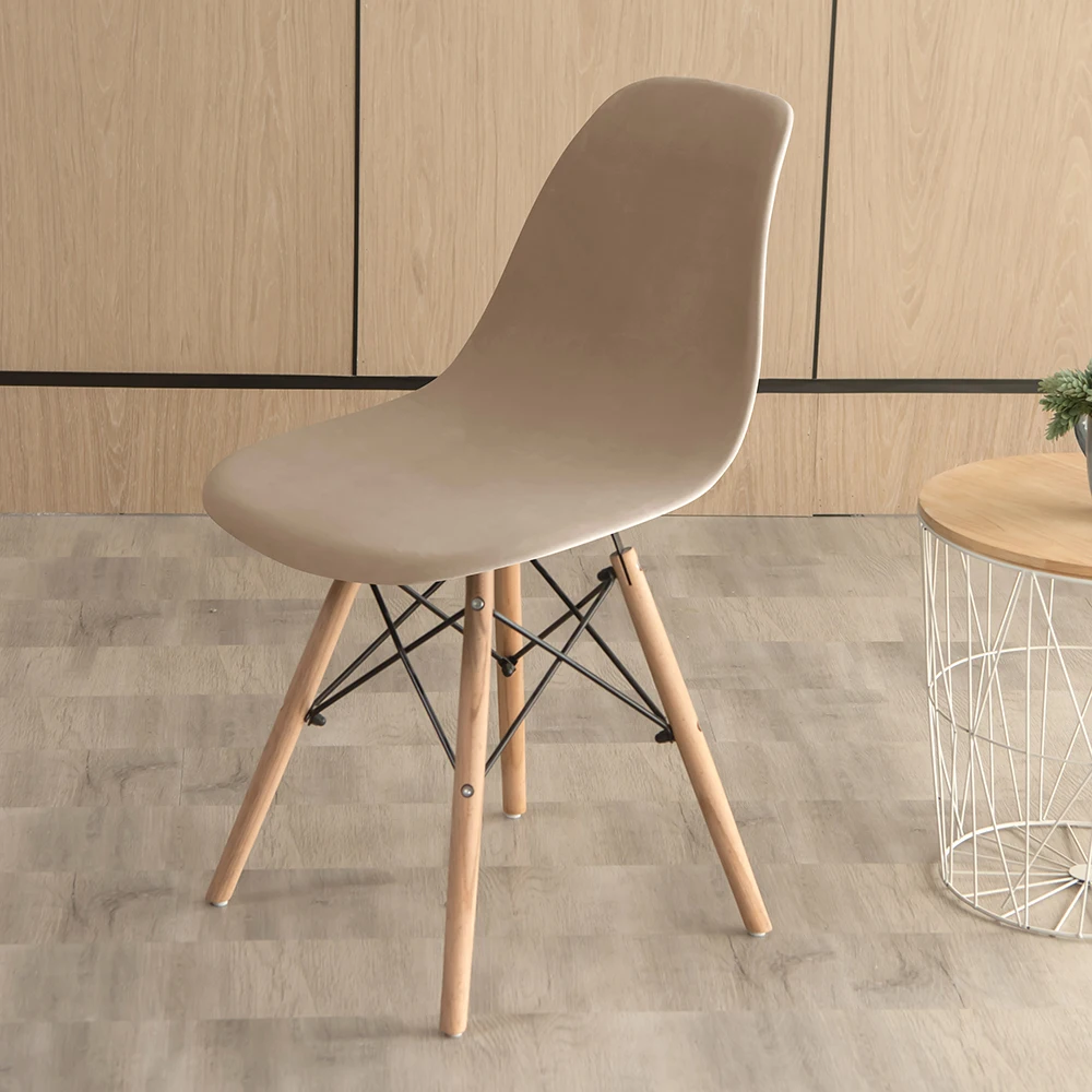Solid Color Velvet Chair Cover Spandex Back Seat Cover Living Room Office Bar Banquet Decoration Furniture Protective