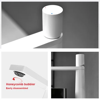 ก๊อกน้ําอ่างล้างหน้าห้องน้ําโมเดิร์นสแตนเลสผสมก๊อกดาดฟ้าติดตั้งก๊อกน้ําร้อนและเย็นก๊อกน้ําอ่างล้างจานสําหรับห้องน้ํา 2