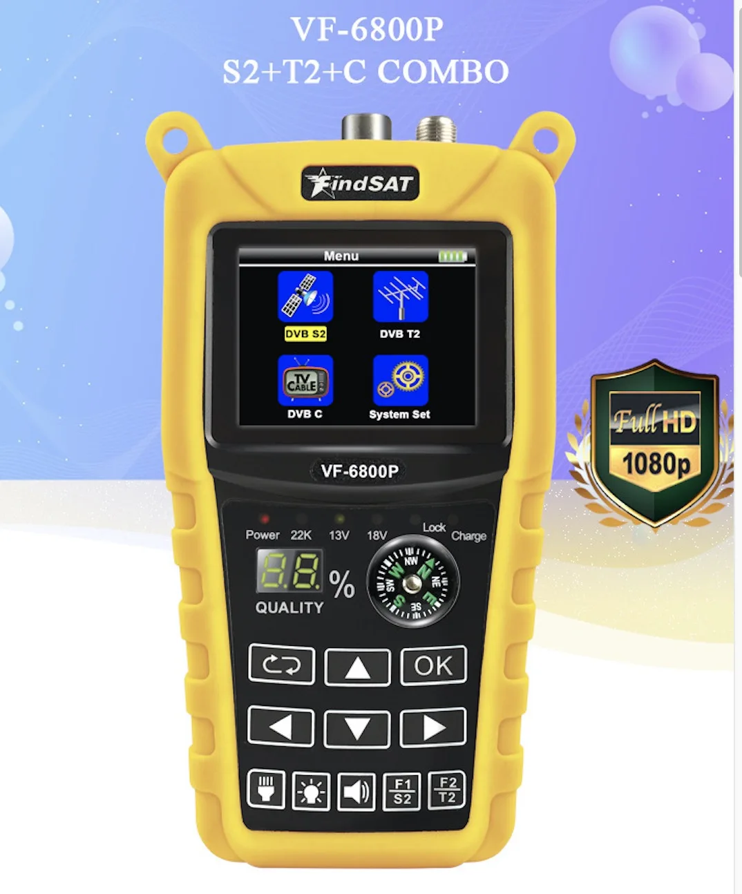 Findsat   δ  gtmedia v8 δ 2, VF-6800P DVB-S2, DVB-C, T2 ޺, 1080p