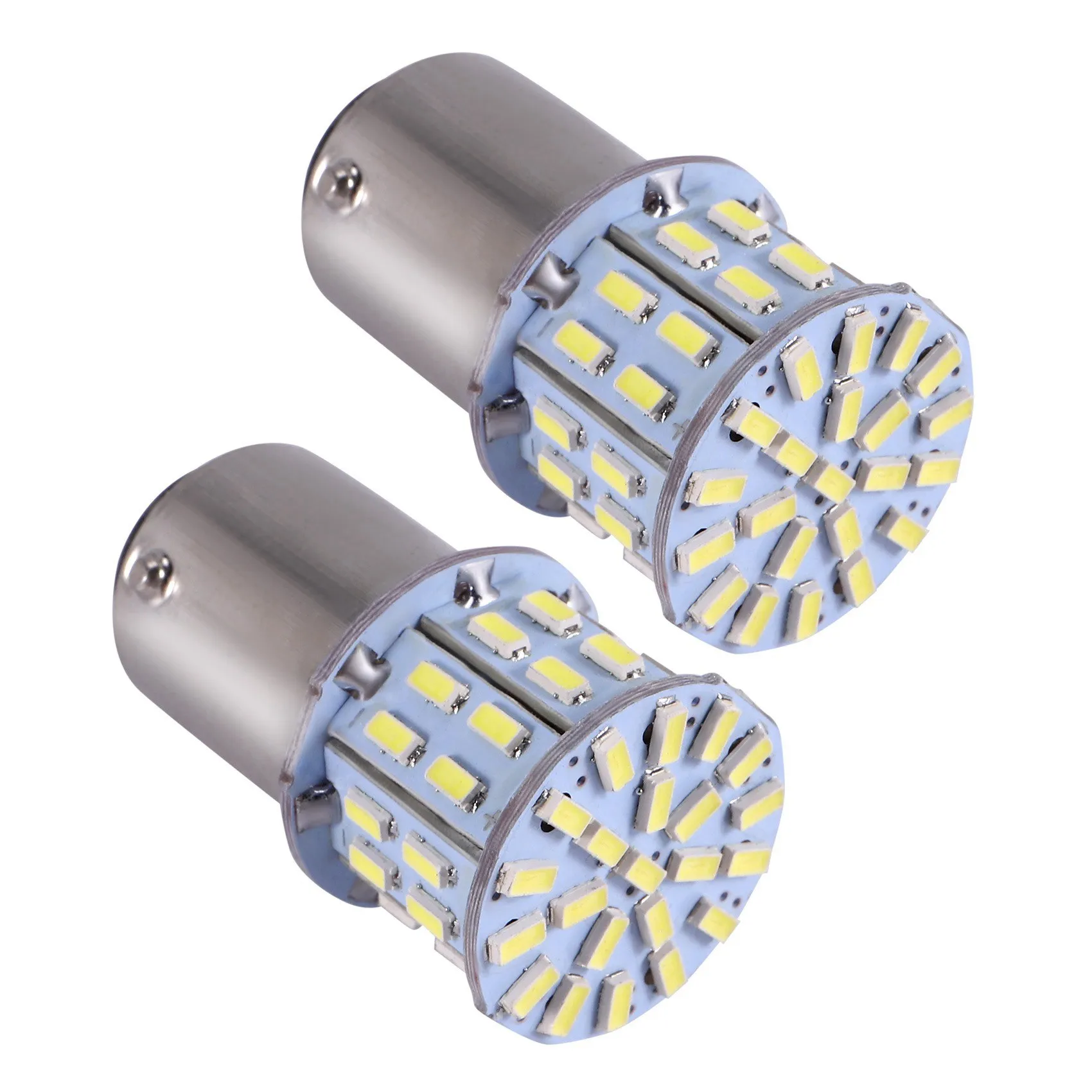 Bike Rear Light Car Halogen Light Bulb 2Pcs 6000K White 1157 50SMD Tail Brake LED Lights Bulb BAY15D 12V