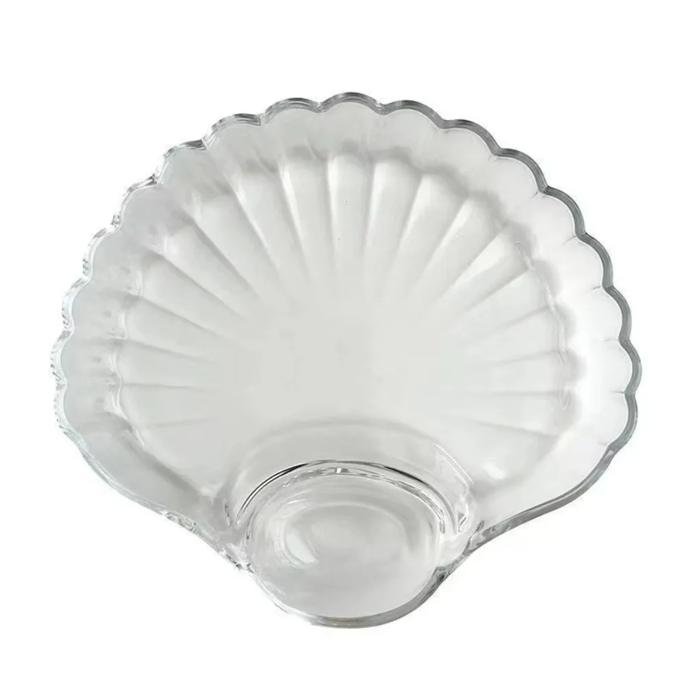 Durable Transparent Shell Dish with Vinegar Discs Creative Dumpling Plate Dried Fruit Snack Plates