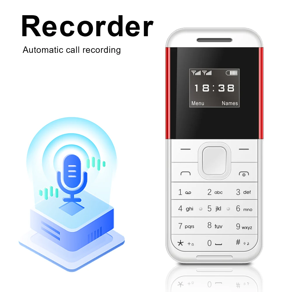 SERVO BM222 Super Mini Mobile Phone 2 SIM Cards Bluetooth Dialer Magic Voice Auto Call Recorder 2G Small Button Backup Cellphone