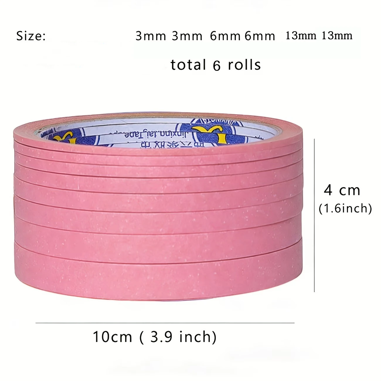 핑크 마스킹 테이프 6롤 세트 - 3mm13mm X 20M, 네일 아트, 페인팅, 스프레이 페인팅, 패션 디자인에 적합