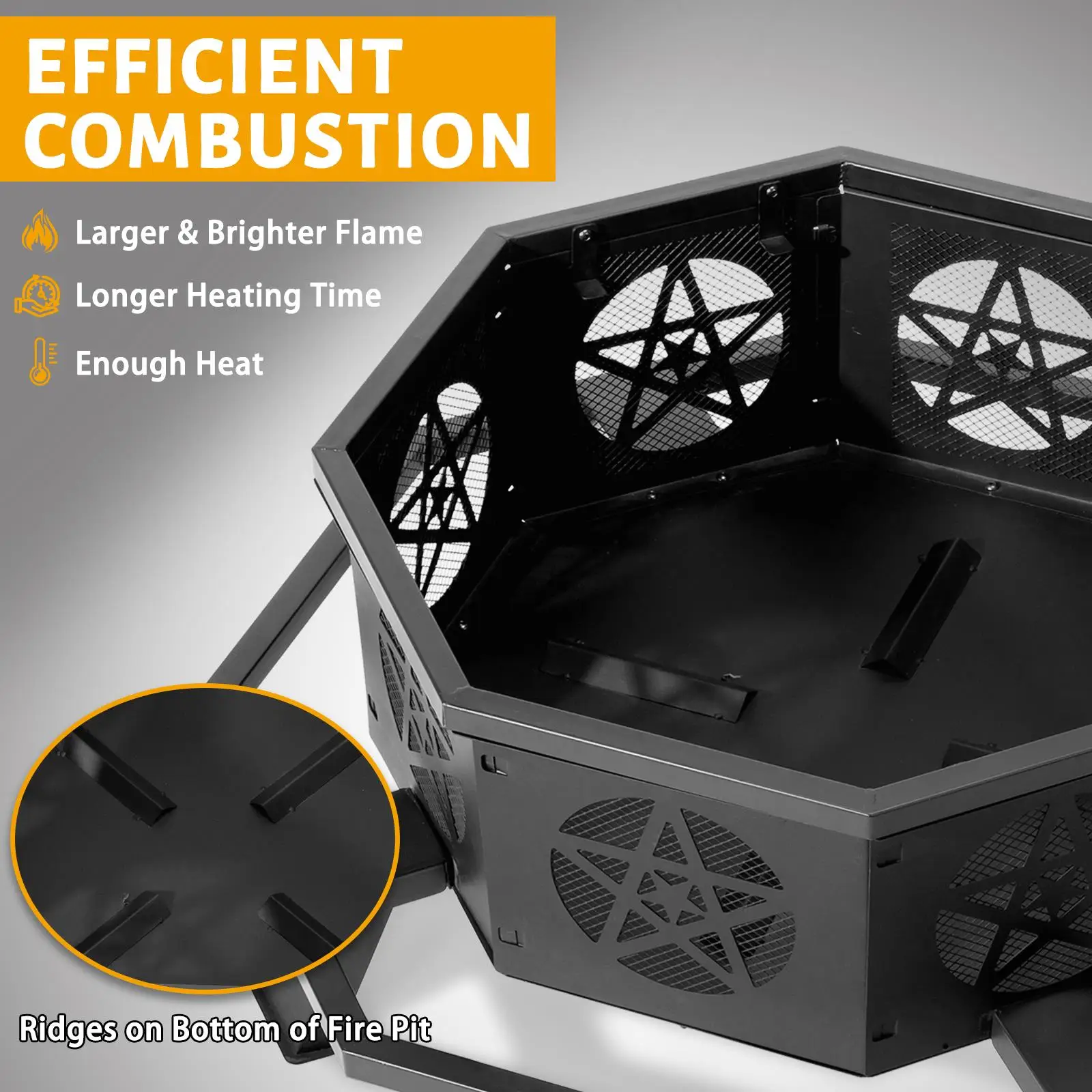 43-Inch Outdoor Fire Pit Perfect for Backyard Gatherings & Cozy Evenings
