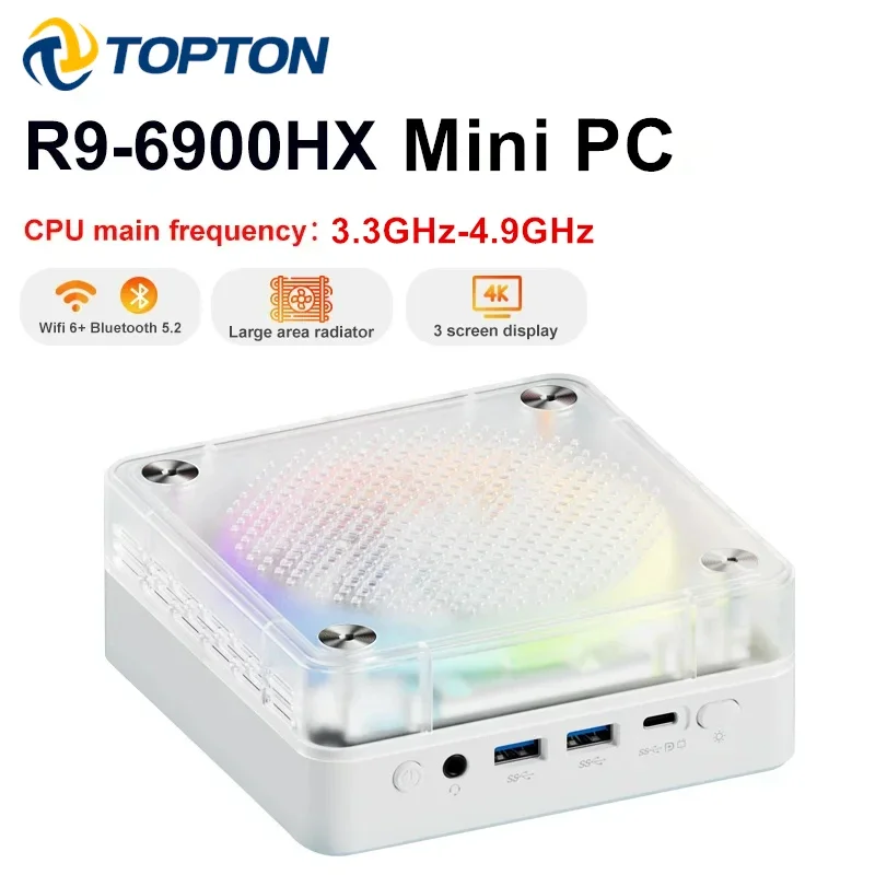 

Мини-ПК AMD Ryzen 7 7840HS, 2024 RGB, Windows 11, DDR5 M.2 NVMe SSD 4K
