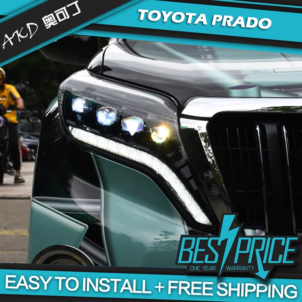 

AKD Автомобильные фары для стайлинга Toyota Prado LC150 2013-2017 светодиодный фары DRL Hid вариант фары ангельские глазки Bi XeAngel Eyes