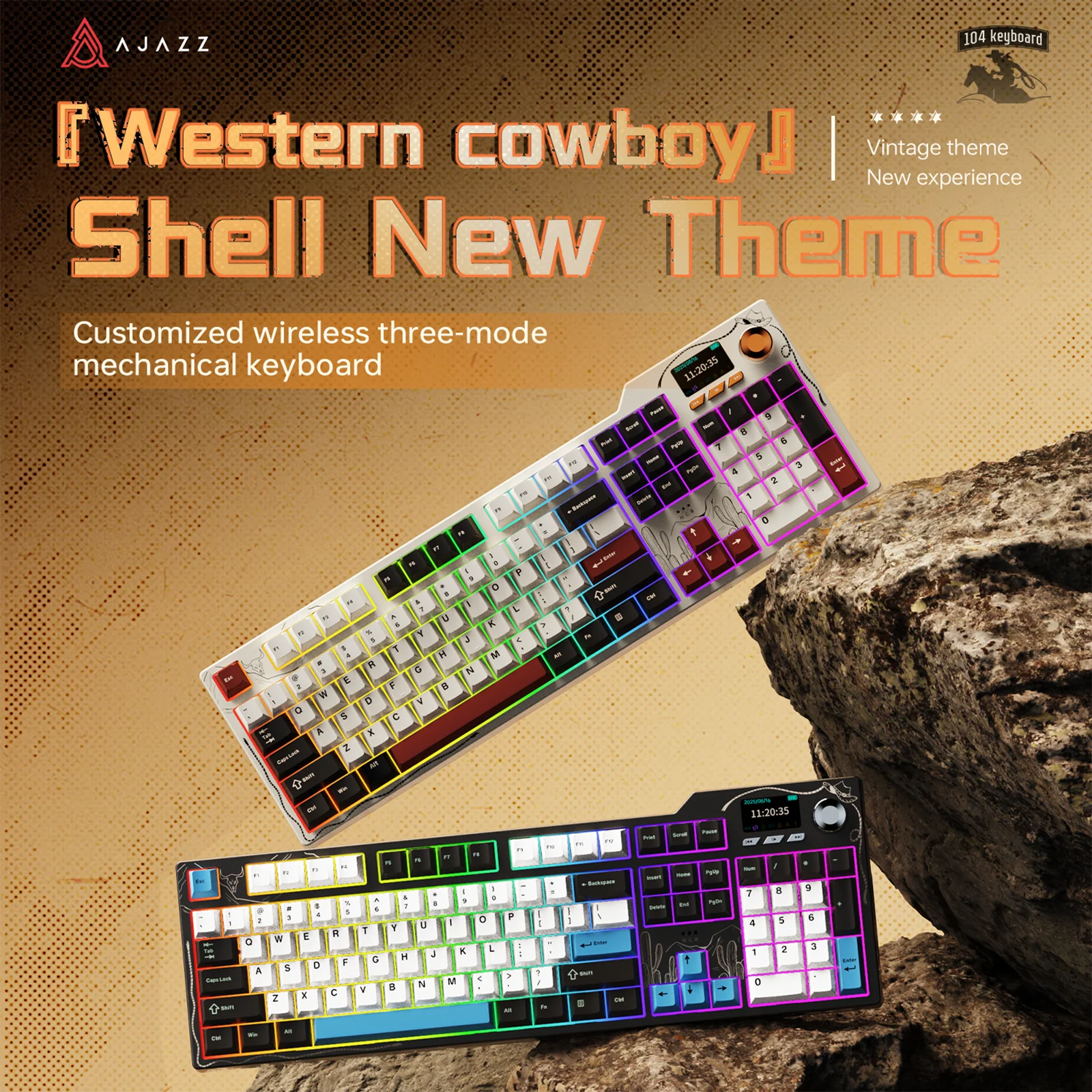 AJAZZ AK35l V4 Wireless Gaming Mechanical Keyboard with Screen 100