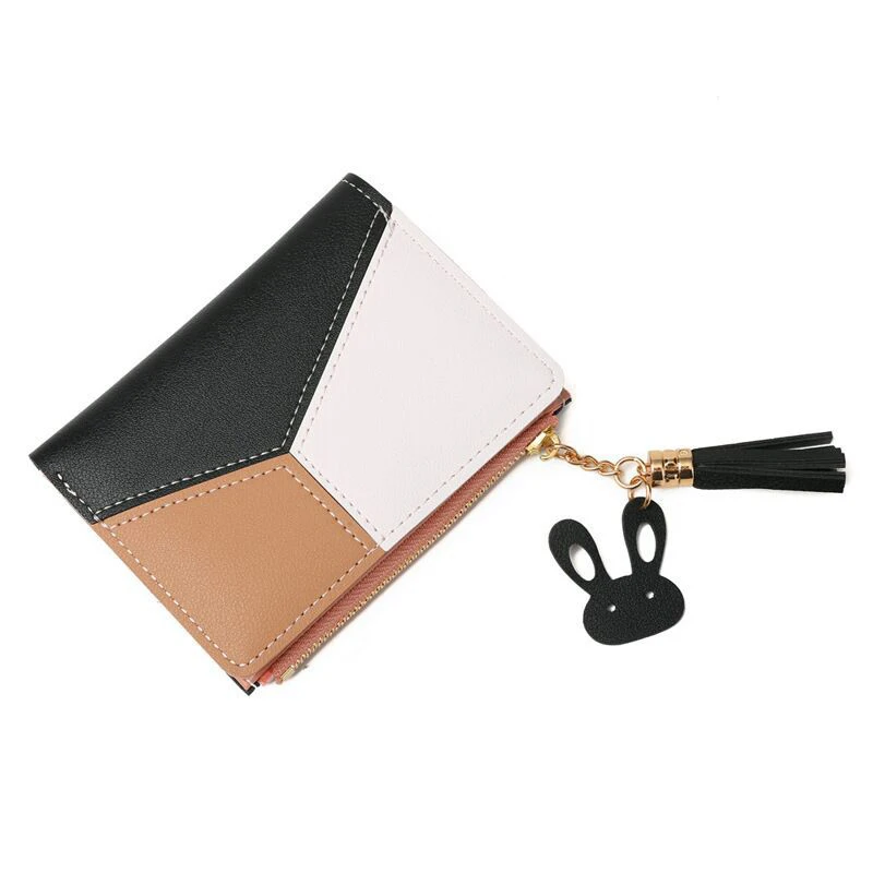 Women Fashion Short Wallet Coin Purse for Women Card Holder Small Ladies PU Leather Wallet Female Two-fold Hasp Mini Cute Clutch