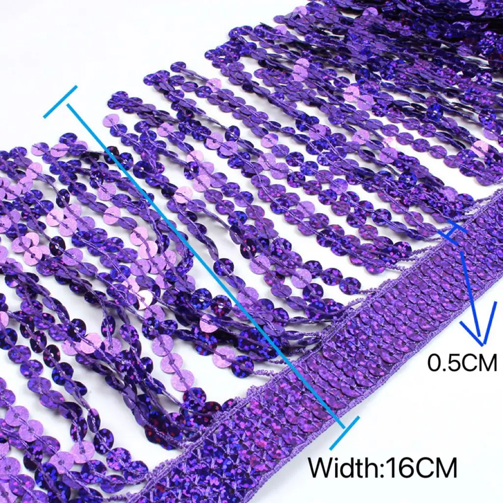 DIY Lantin Dance Wedding Party Dress Trims Braided Laser Sequins Paillette Lace Ribbon 2yards 16cm Handmade Crafts Accessories lace ribbon lace garment accessories lace sewing supplies lace decoration lace accessories lace sewing accessories clothing accessories clothing craft accessories tassel trim lace